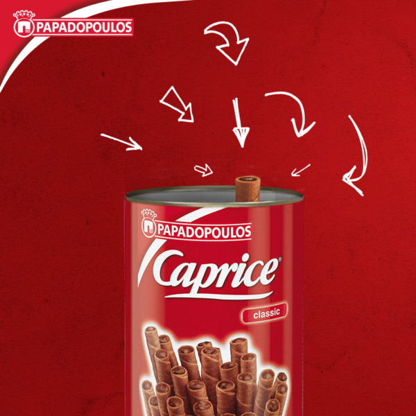 Caprice, Wafer Rolls with Hazelnut & Cocoa Cream - Papadopoulou